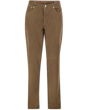 Brunello Cucinelli Five-Pocket Cotton Corduroy Trousers - Natural