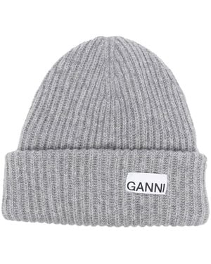 Ganni Mixed Cap Wool - Gray