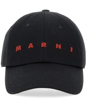 Marni Baseball Hat With Logo - Black