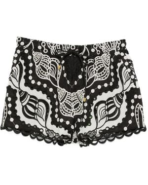 FARM Rio Mini Shorts With Embroidery - Black