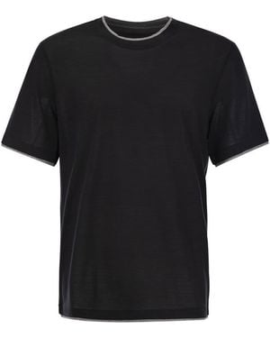 Brunello Cucinelli Silk And Cotton T-Shirt - Black
