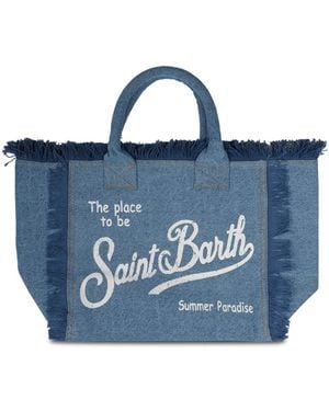MC2 Saint Barth Handbag Vanity Canvas Cotton Handbags - Blue