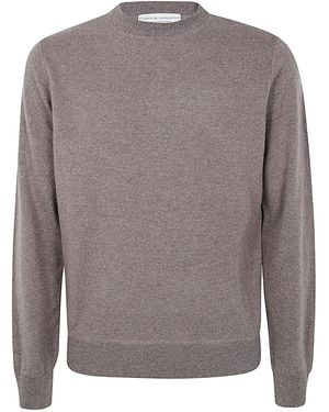 FILIPPO DE LAURENTIIS Long Sleeves Cashmere Wool Round Neck Sweatshirt - Grey