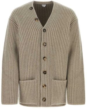 Bottega Veneta Cappuccino Wool Blend Cardigan - Natural