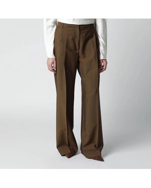 Rohe Light Wool-Blend Trousers - Brown