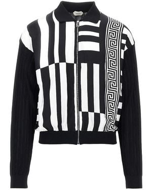 Versace Cardigan With Sylvester Print - Black
