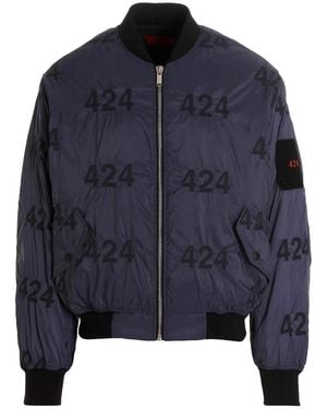 424 Reversible Logo Bomber Jacket - Blue