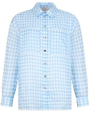 Liu Jo Vichy Wave Cotton Shirt - Blue