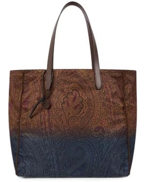 Etro Nylon Acetate Acrylic Shopping Bag - Brown