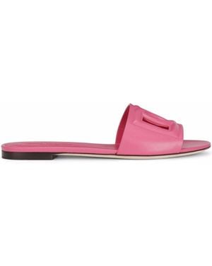 Dolce & Gabbana Slides With Dg Millennials Logo - Pink