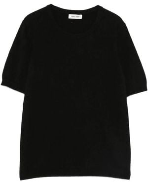 Soft Goat Round Neck Short Sleeves - Black