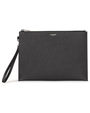 Saint Laurent Zip Tablet Pouch - Black