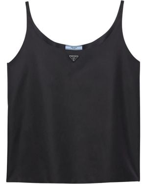 Prada Top Re-Nylon Logo - Black