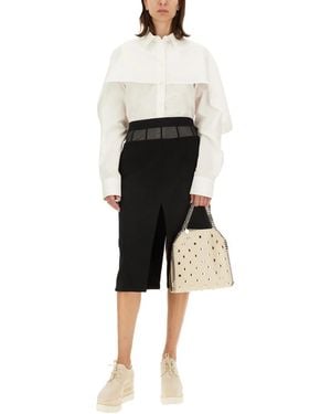 Stella McCartney Mid-Length Wool Skirt With Unique Split Detail - Black