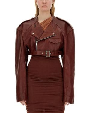 Rick Owens Leather Jacket - Red
