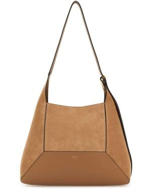 Jimmy Choo Camel Suede Medium Diamond Shoulder Bag - Brown