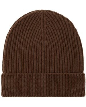 Dolce & Gabbana Ribbed Wool/Cashmere Beanie - Brown