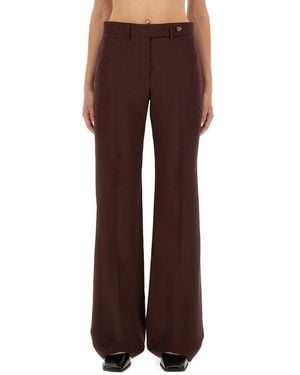 Paul Smith Tailored Burgundy Wool Bootcut Pants - Brown