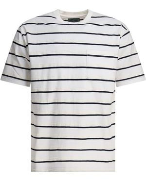 Beams Plus Striped T-Shirt - White
