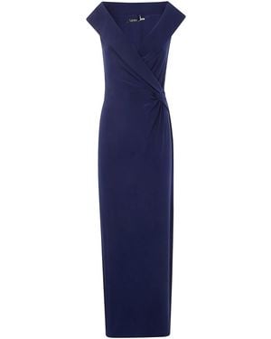 Ralph Lauren "Leonidas" Sleeveless Gown Dress - Blue