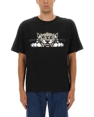 KENZO Happy Tiger" Oversize T-Shirt - Black