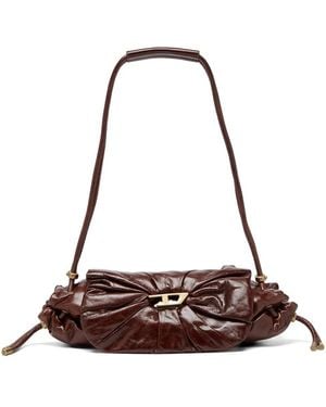 DIESEL Scrunch Leather Shoulder Bag - Red
