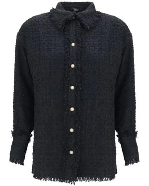 Balmain Tweed Overshirt - Blue