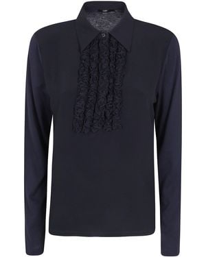 Seventy Jersey Crepe Polo Neck Sweater - Blue