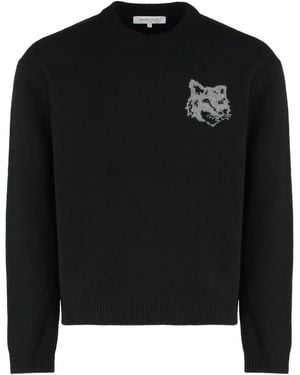 Maison Kitsuné Maison Kitsuné Jumper With Round Neck - Black