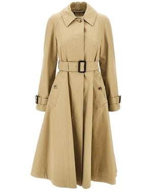 Burberry Gabardine Fit-And-Flare Ellingham Car Coat - Natural