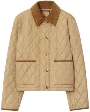 Burberry Quilted Jacket With Snaps - Natural
