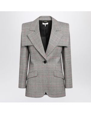 Chloé Tailored/ Prince Of Wales Wool Jacket - Gray