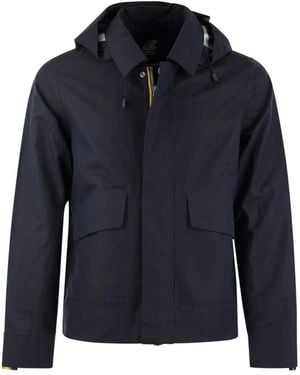 K-Way Kaya Cotton-Linen Blend Jacket - Blue