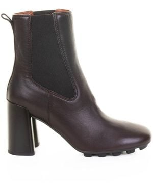 Hogan Dark Leather Ankle Boot - Gray