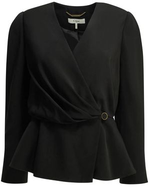 Chloé Casual Draped Top - Black
