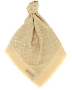 Gucci Gg Lamé Shawl - Natural