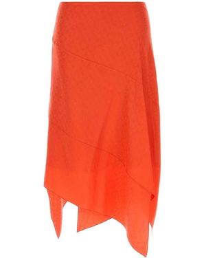 Fendi Coral Silk Skirt - Orange