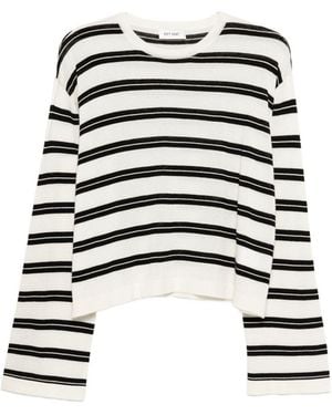 Soft Goat Horizontal Stripe Top - White