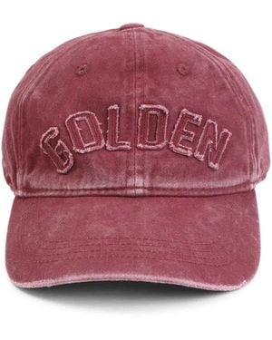 Golden Goose Windsor Wine Washed Journey Cotton Baseball Cap - Red