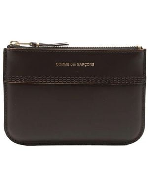 Comme des Garçons Leather Coin Pouch With Zip - Black