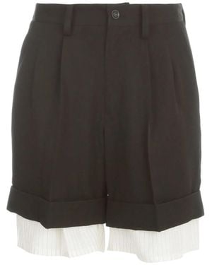 Y's Yohji Yamamoto Gabardine Double Shorts - Black