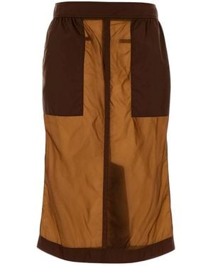Saint Laurent Chocolate Nylon Skirt - Brown