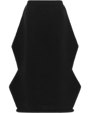Pleats Please Issey Miyake 'Zig Zag Knit' Skirt - Black