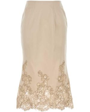 Ermanno Scervino Sand Satin Mini Skirt - Natural