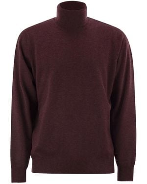 Brunello Cucinelli Cashmere Turtleneck Sweater - Red