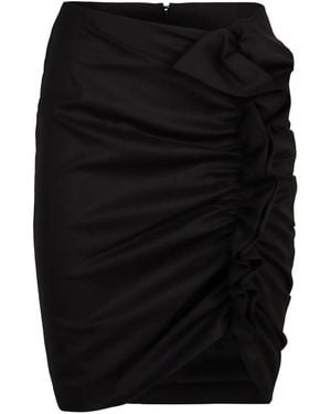Nina Ricci Midi Skirt With Drape - Black