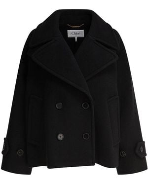 Chloé Short Wool Coat - Black