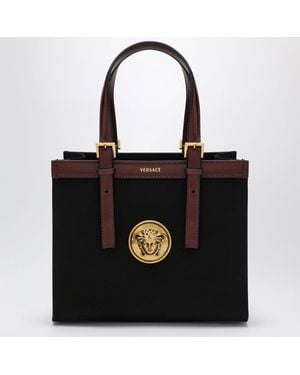 Versace Rivière Mini Canvas Shopper Bag - Black