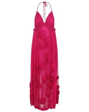 Dries Van Noten Fuchsia Drina Viscose Midi Dress - Pink