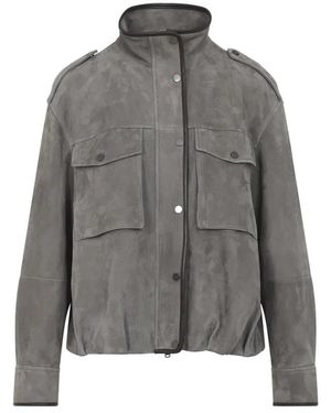 Brunello Cucinelli Suede Jacket - Gray